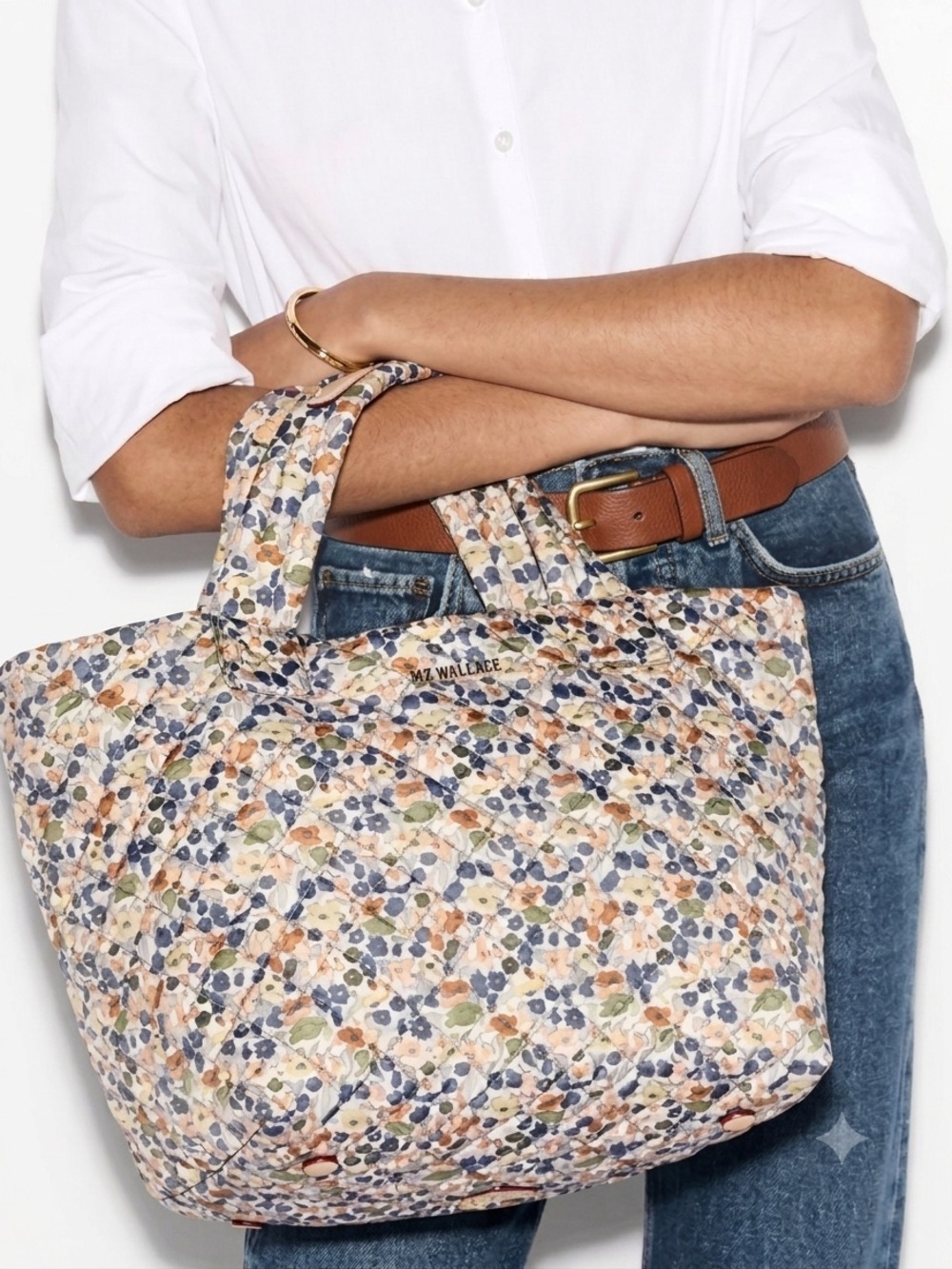 MZ Wallace x Liberty Small Quilted Metro Tote Deluxe Poppy Forest Crossbody Rare